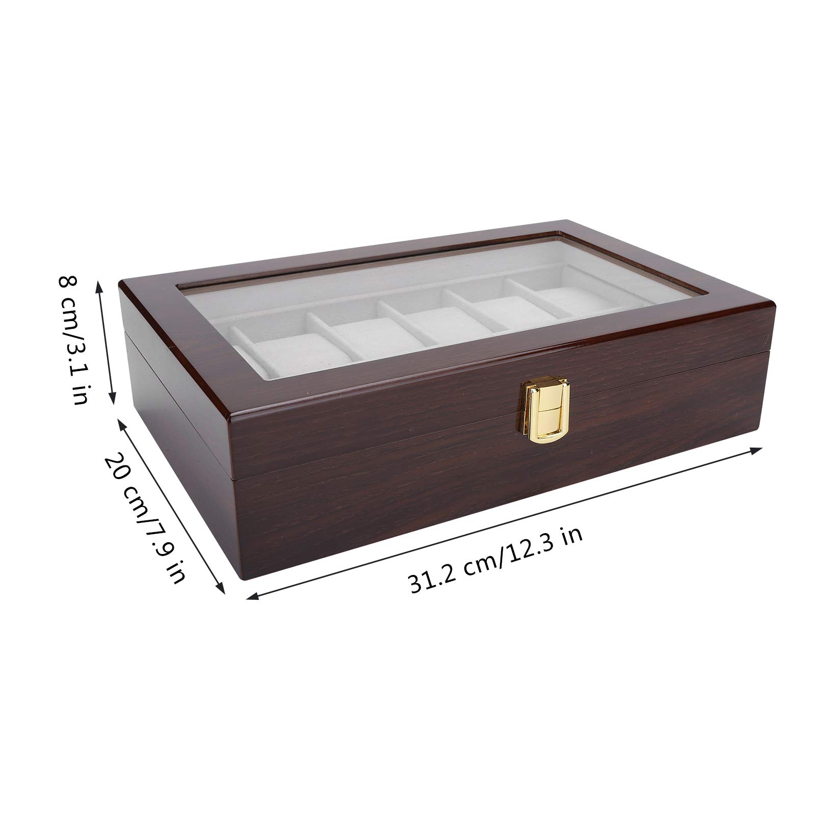 Premium Wooden Watch Storage Box with 12 Grids - Luxury Wrist Watch Holder & Organizer for Men and Women - Perfect for Watch Collection Display, Travel, and Gift Giving