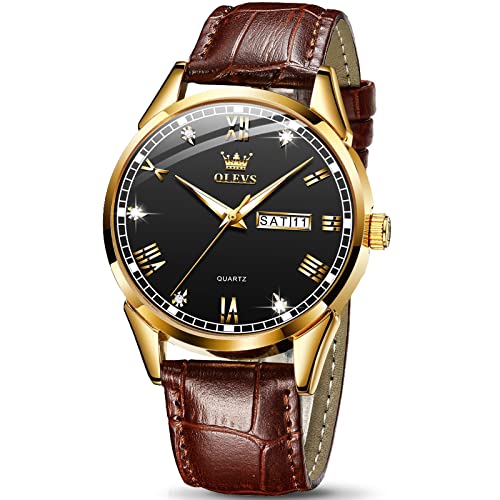 Brown leather gold shell black face