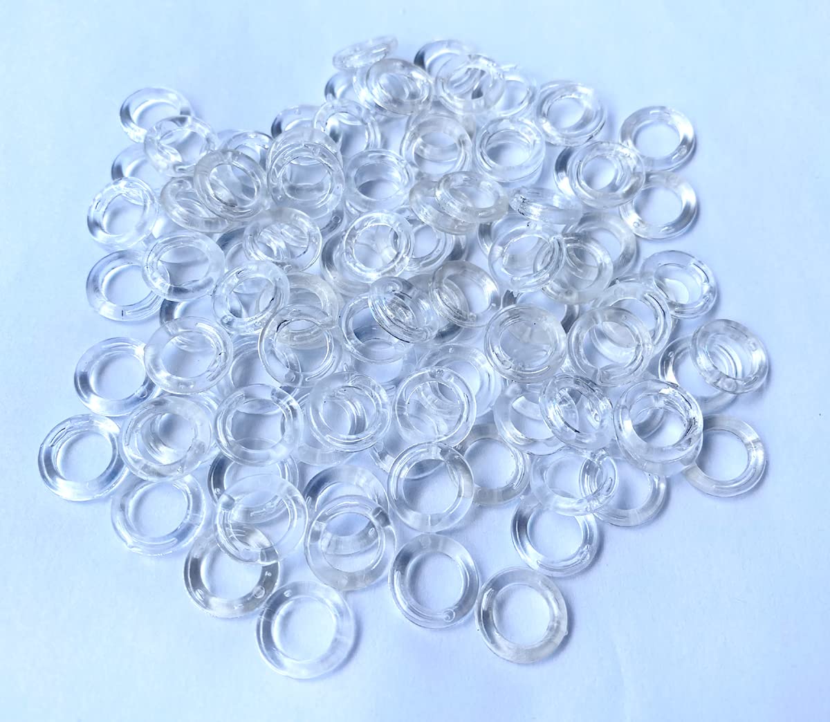 1/2 Inch Clear Roman Blind Curtain Rings - 100pcs Transparent Plastic O Rings for Roman Shades, Café Curtains & DIY Crafts - Perfect for Home Decor, Window Treatments & Sewing Projects