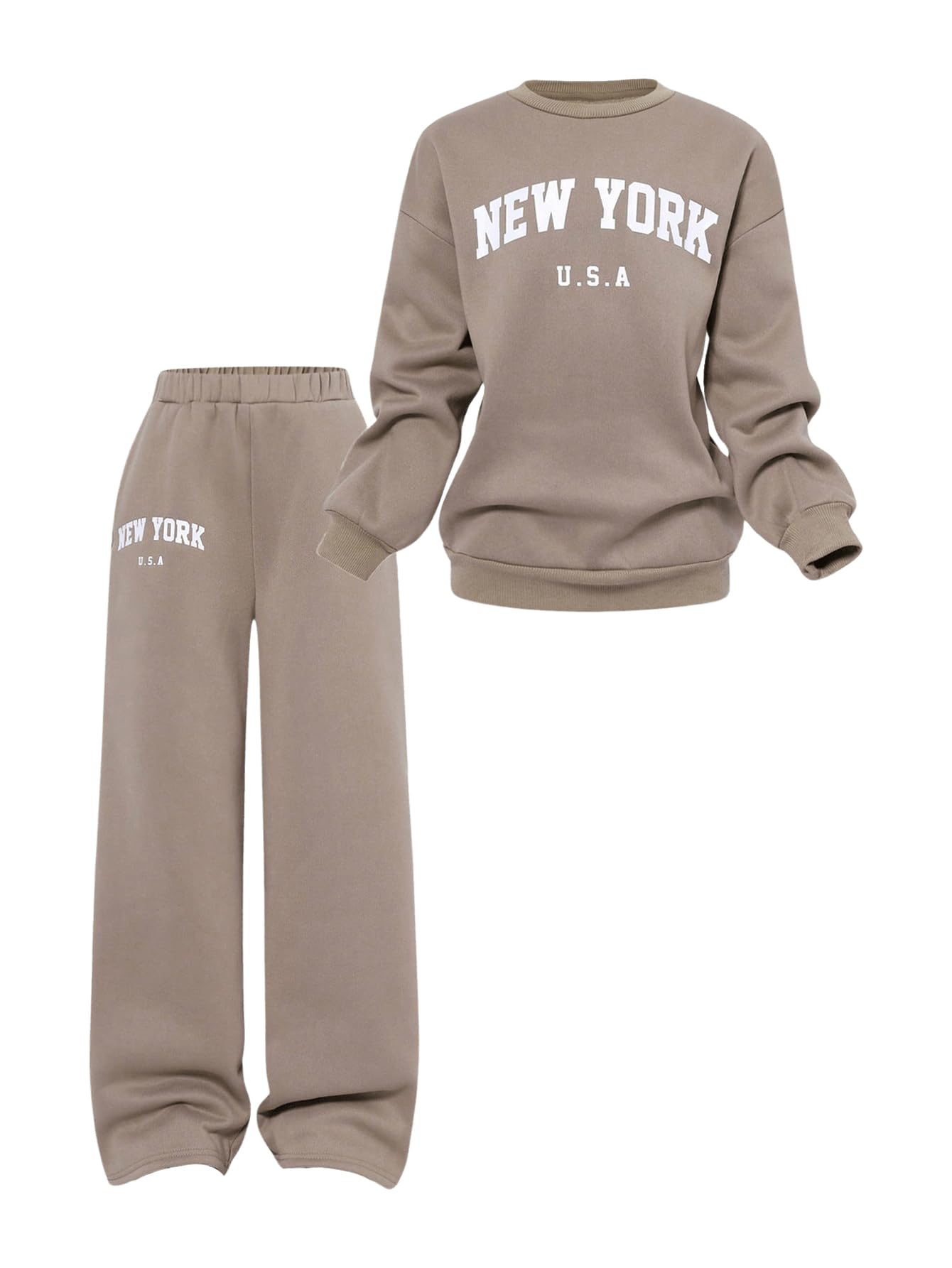 SOLY HUX Girls' Cute 2-Piece Sweatsuit Set - Soft Crewneck Sweatshirt & Comfortable Sweatpants Outfit | Perfect for School, Playdates & Casual Wear