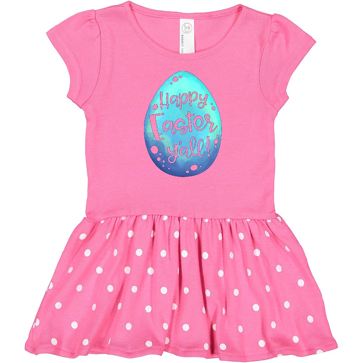 Inktastic Happy Easter Y'all Blue Easter Egg Baby Dress - Cute Easter Outfit for Infants, Spring Photoshoot & Family Gatherings