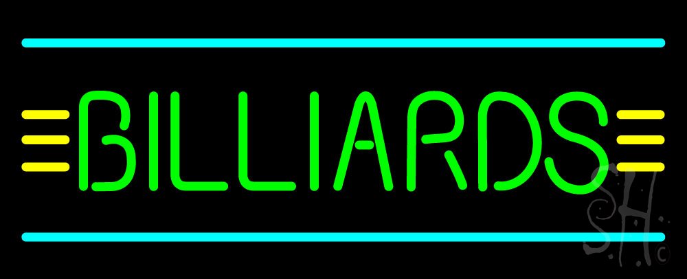 Green Billiards Turquoise Lines LED Neon Sign 10