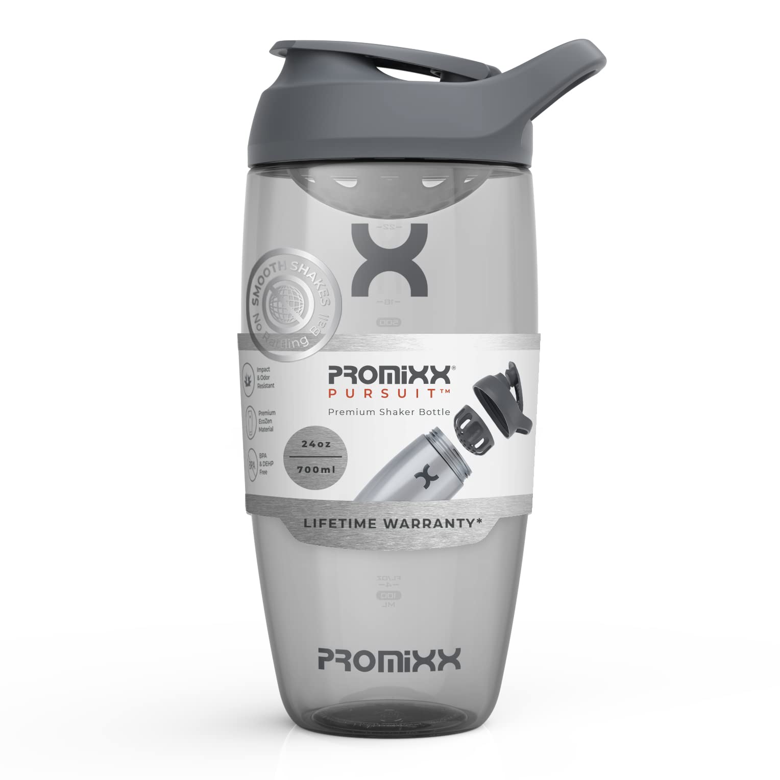 Promixx PURSUIT Protein Shaker Bottle - Premium BPA-Free Sports Shaker for Protein Powder & Workout Supplements - Leakproof, Easy to Clean, Durable Gym Water Bottle - Perfect for Post-Workout Recovery & Fitness Nutrition