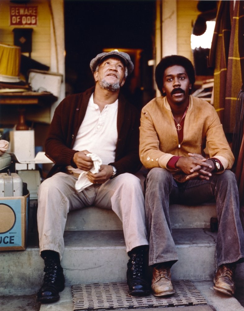 Sanford & Son Sitting on Couch Together Vintage TV Show Poster Print - 24x30 Inches Wall Art for Living Room, Office & Man Cave Decor