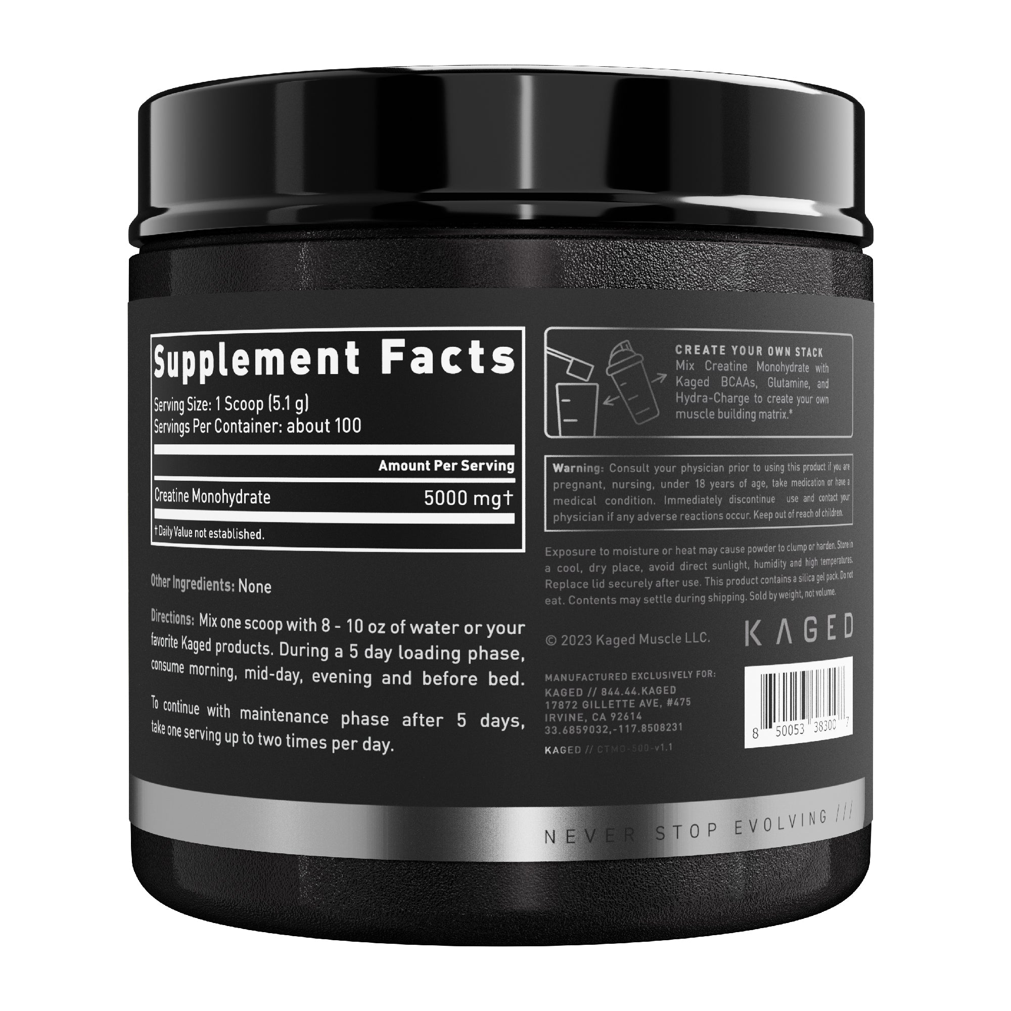 Premium Kaged Creatine Monohydrate Powder - Pure Muscle Building Supplement for Athletes & Bodybuilders - Pre-Workout & Post-Workout Recovery