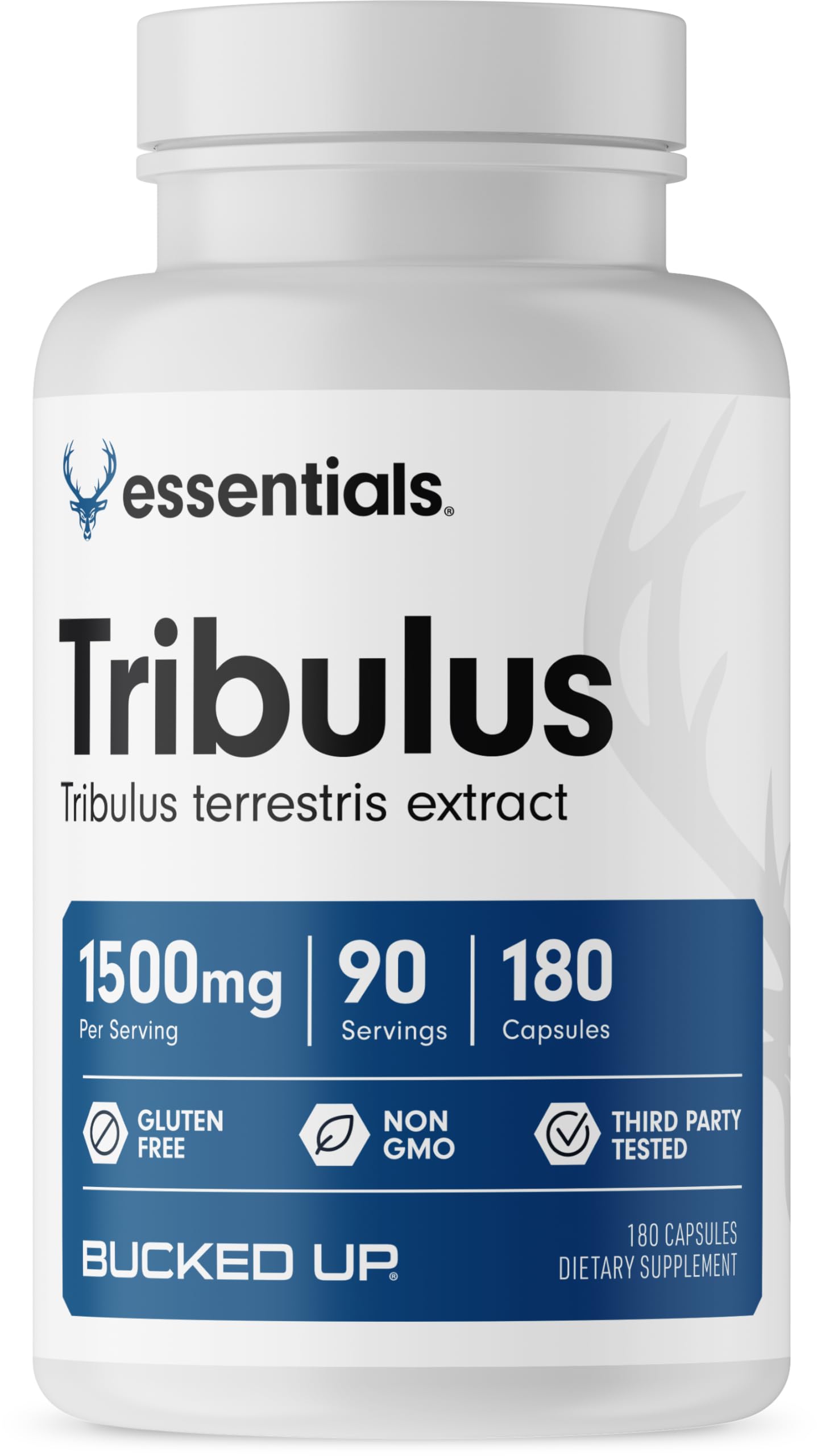 Bucked Up Tribulus 1500mg Per Serving - Natural Testosterone Booster for Men, 90 Servings (180 Capsules) - Supports Muscle Growth, Energy & Performance - Pre Workout & Post Workout Supplement