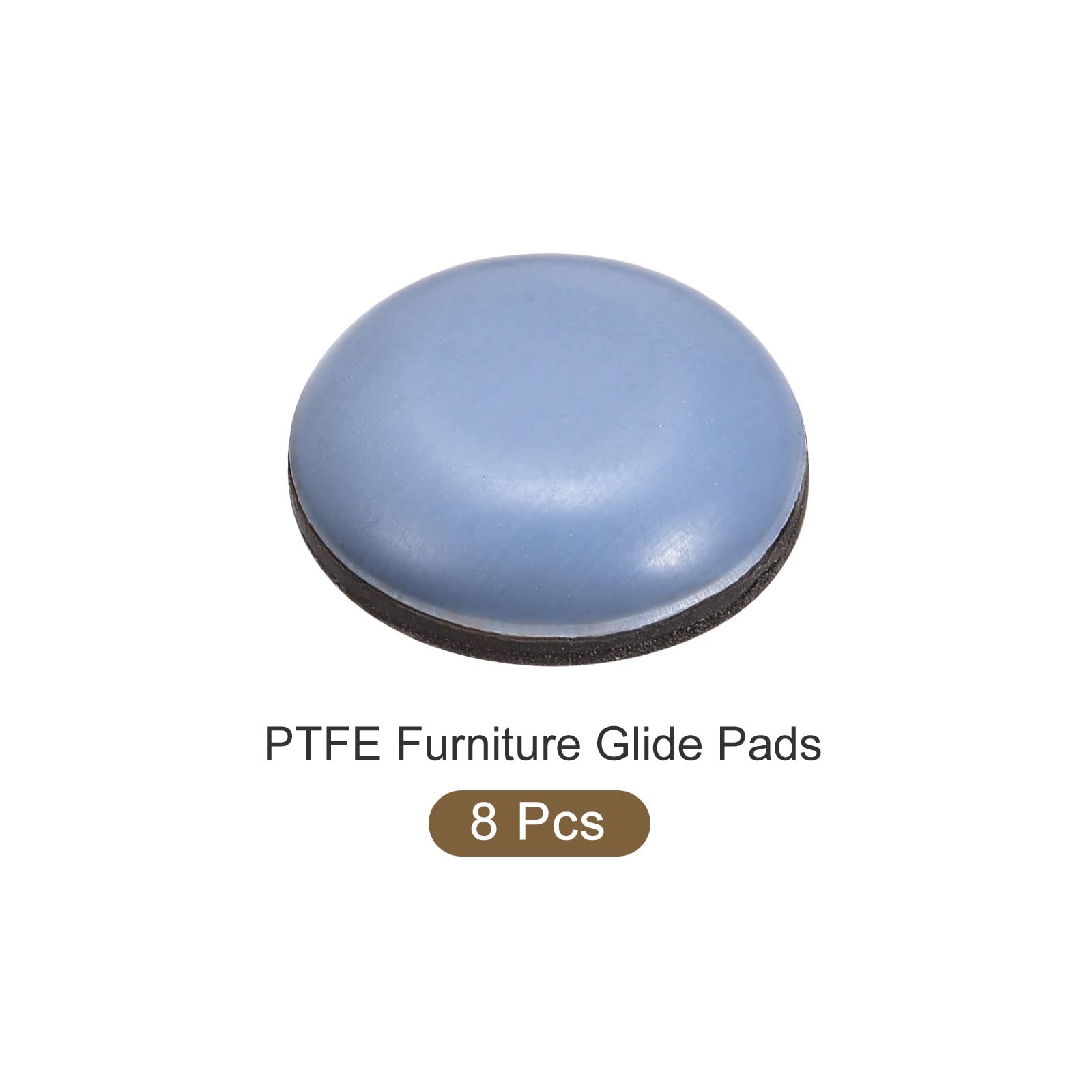 METALLIXITY PTFE Furniture Sliders (55/64 Inch) 8 Pack - Round Self-Adhesive Floor Protector Pads for Sofa, Chair, Table - Heavy Duty Carpet & Hardwood Floor Movers for Easy Furniture Rearranging