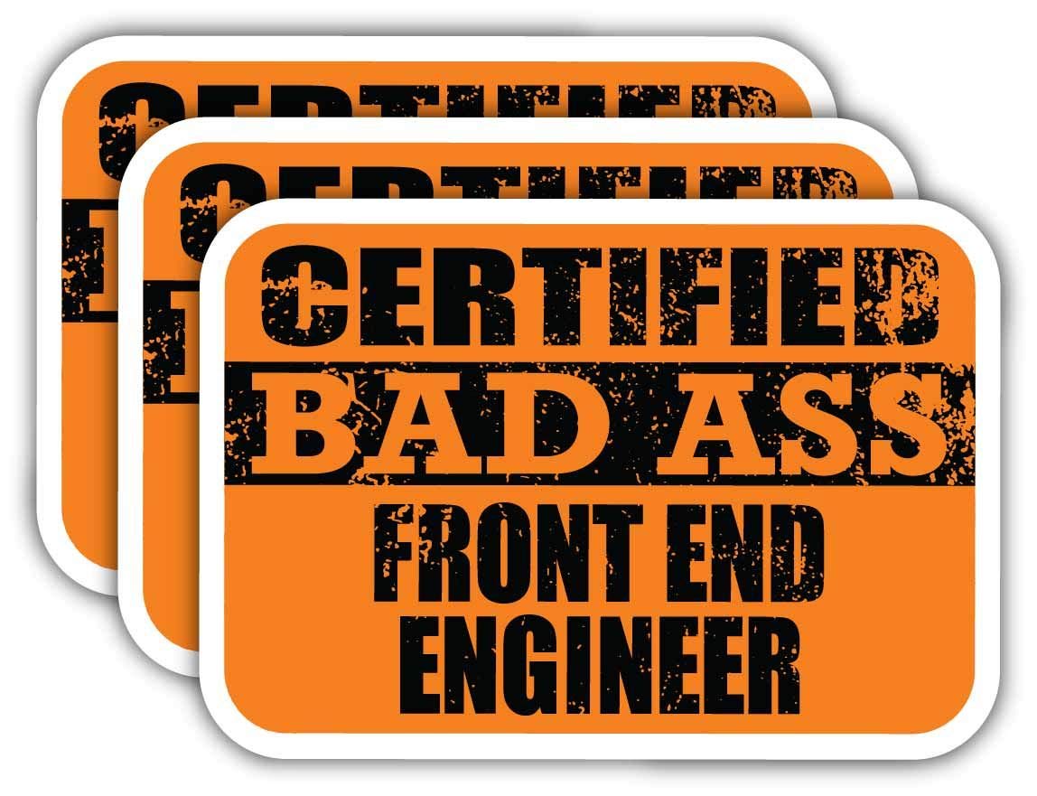 Certified Bad Ass Engineer Stickers - 3M Vinyl Decal for Laptops & Cars - Funny Job Gift