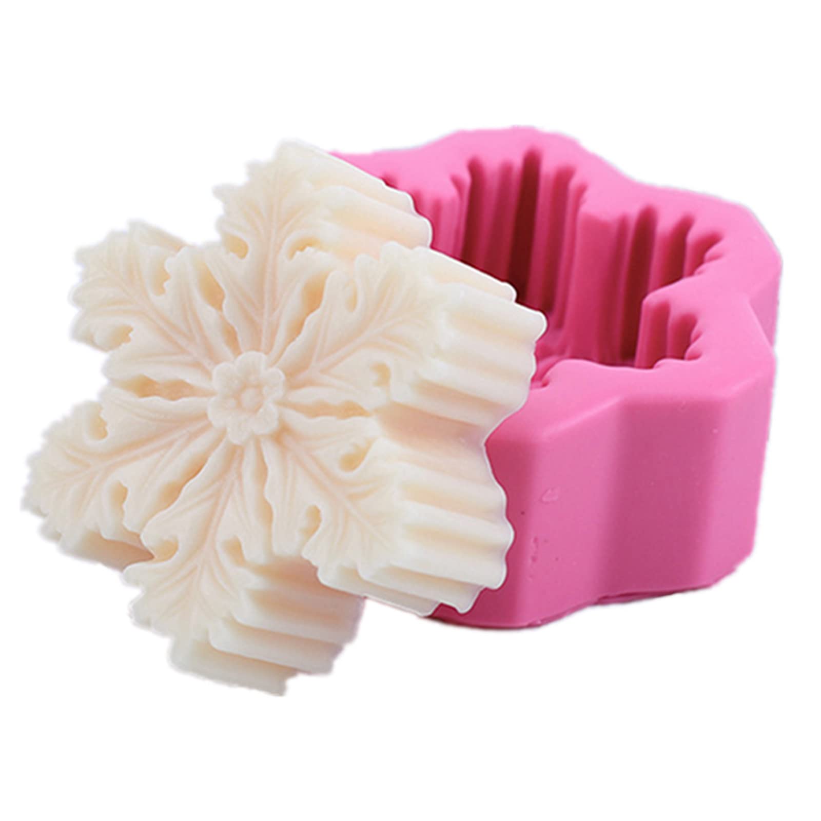 Snowflake Silicone Mold for Soap, Chocolate, Candy, Fondant, Wax Candles, Polymer Clay & Resin - Small Baking & Cake Decorating Tool for DIY Crafts & Holiday Gifts
