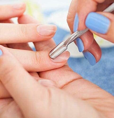 GOODIEBOX Uticle Pusher Nail Art Tool & UV Gel Polish Remover - Professional Cuticle Trimmer & Cleaner for Manicure Pedicure (Silver, Set of 1) - Perfect for Salon & Home Nail Care
