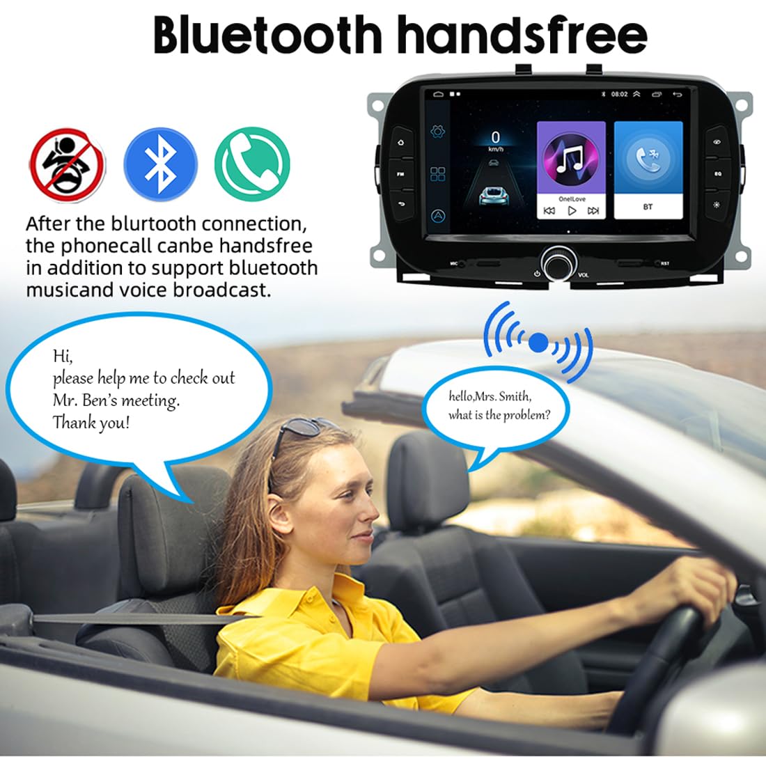 BOOMBOOST 7 Inch Android 11 Car Stereo for Fiat 500 2016-2019 - Wireless CarPlay & Android Auto, 2 Din Touch Screen Radio with Bluetooth, FM, WiFi, GPS, Mirror Link & DVR | Perfect for Hands-Free Driving & Navigation