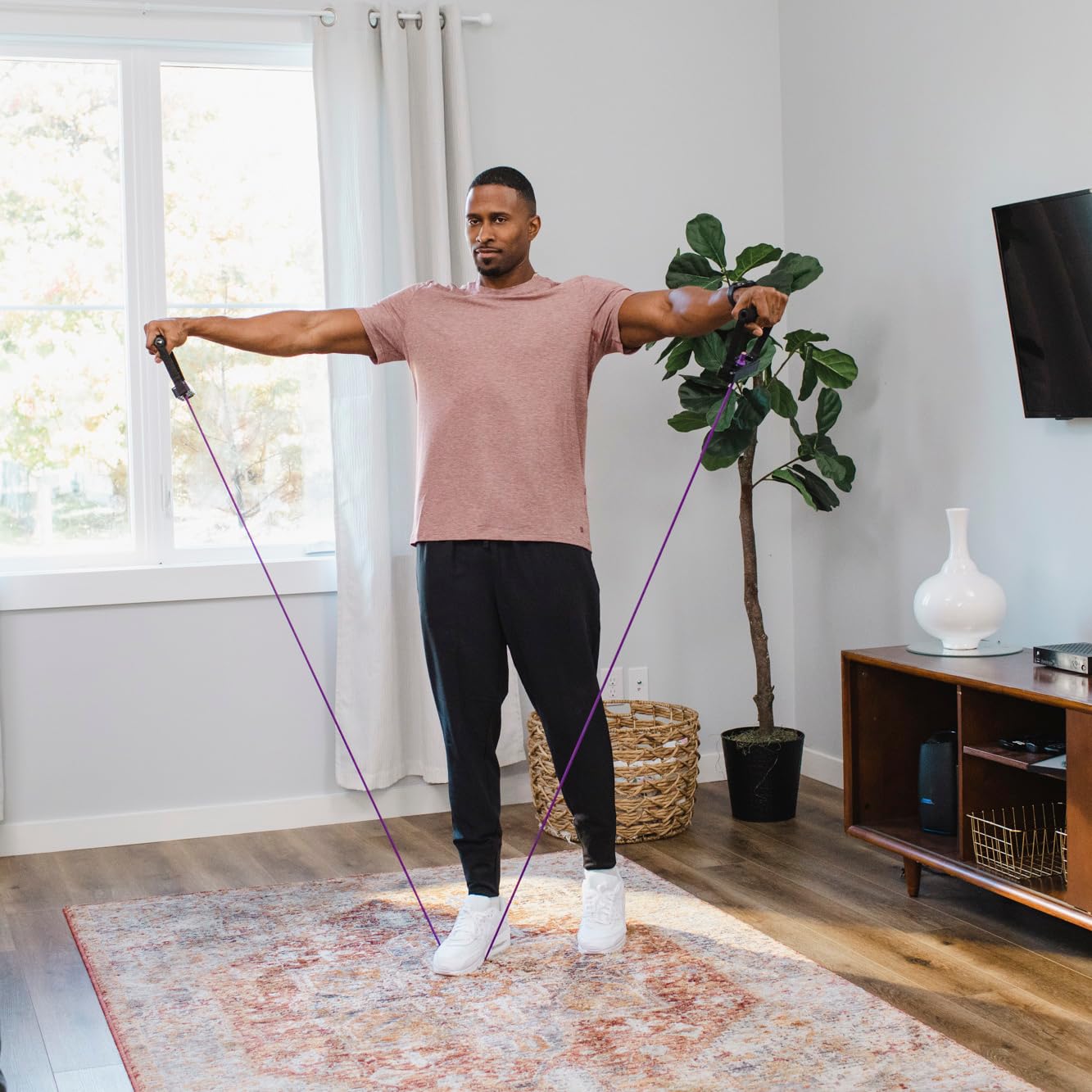 Premium Resistance Bands Set with Adjustable Tension - 4ft Exercise Tubes, Triple Handles, Door Anchor & Carry Bag for Home Gym, Physical Therapy & Full Body Workouts | Ideal for Strength Training, Rehabilitation & Fitness Enthusiasts