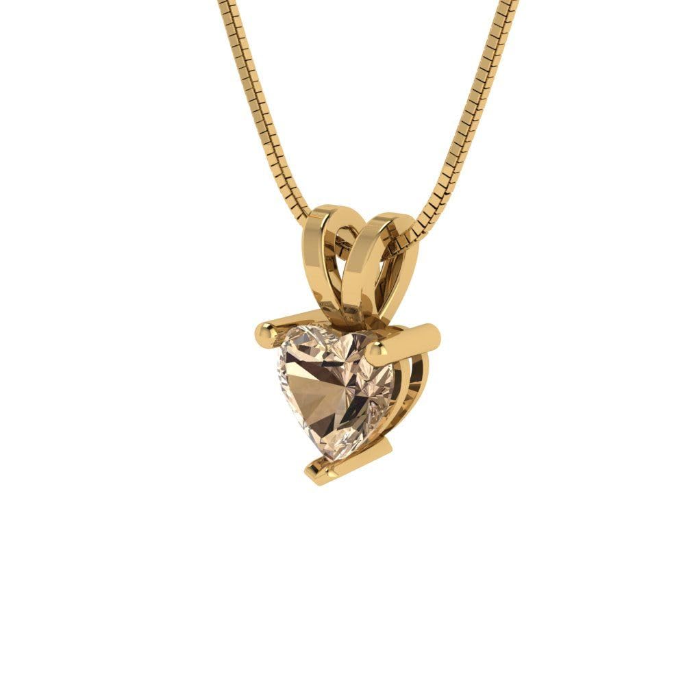 0.5ct Heart Moissanite Pendant Necklace in 18K Gold - Perfect for Gifts & Special Occasions