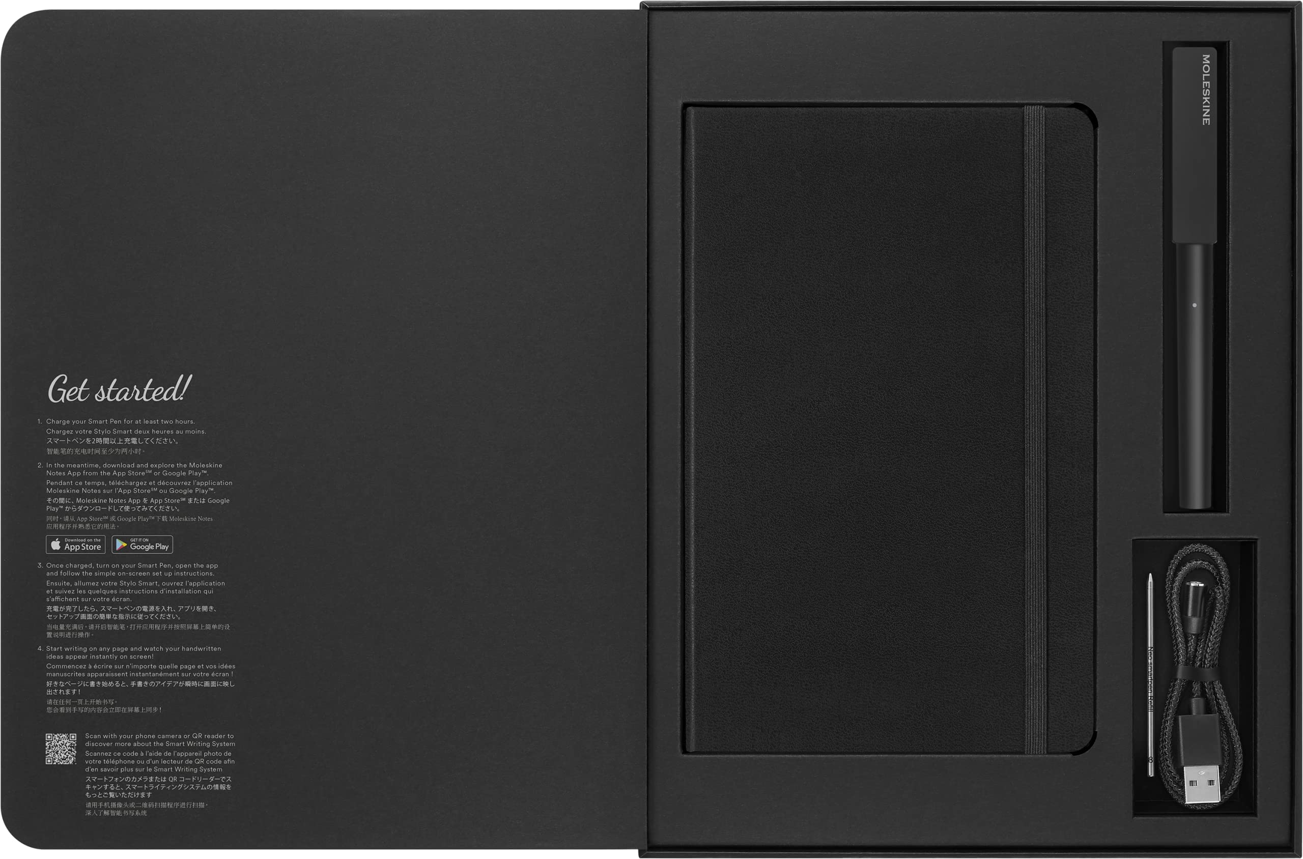 Moleskine Smart Writing Set 2022 - Digital Smart Notebook & Pen with App Sync, Convert Handwritten Notes to Digital (Compatible with Smart Notebooks) - Perfect for Students, Professionals & Creative Note-Taking