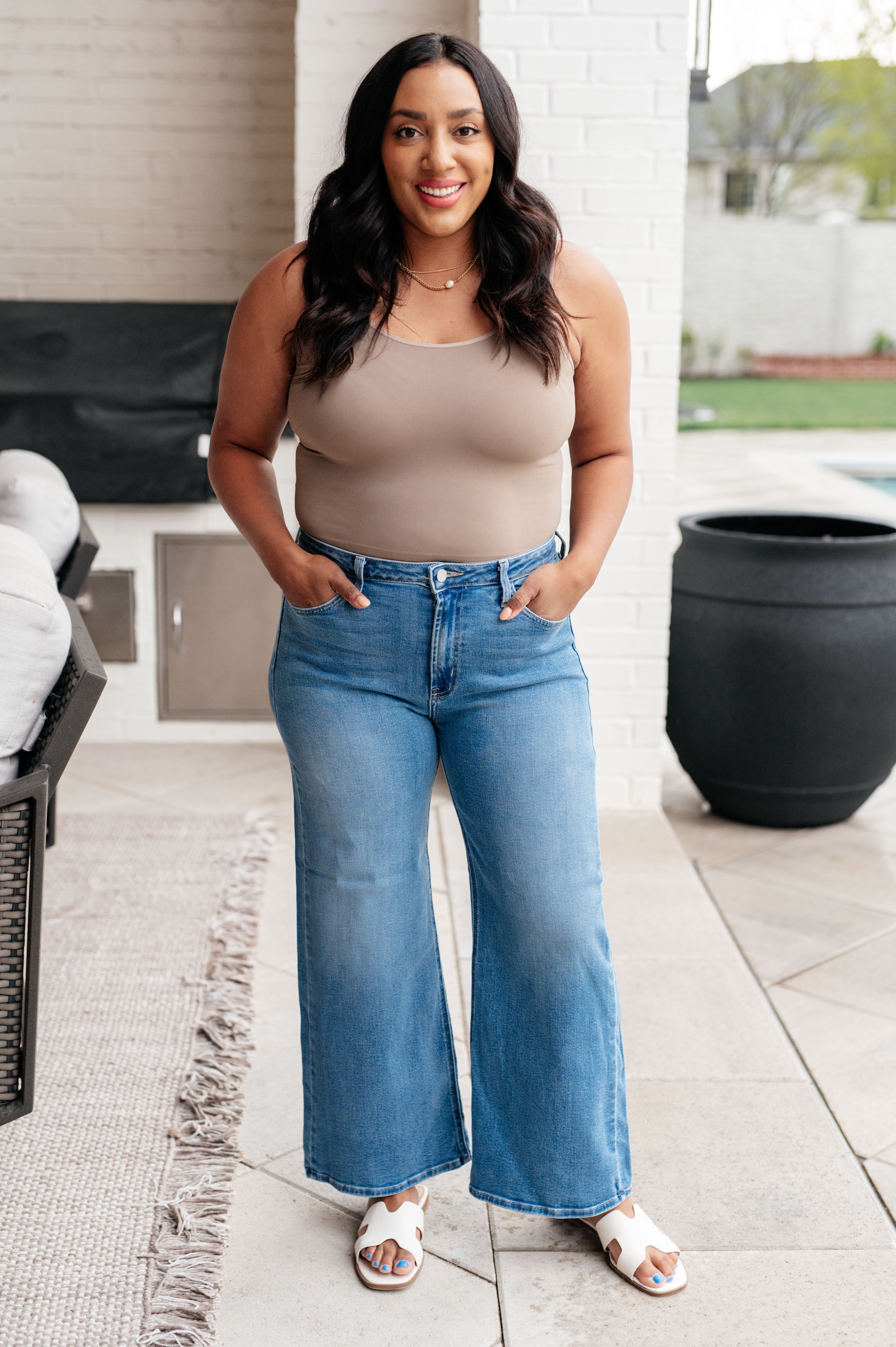 Hayes High Rise Wide Leg Crop Jeans for Women - Comfortable Stretch Denim Pants for Casual Outfits, Workwear & Street Style Fashion
