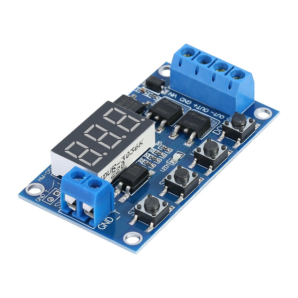 DC Timer Module - Digital LED Display Timer Switch with Cycle Delay, 5V-36V Relay Control for Home Automation, Industrial Equipment & DIY Electronics Projects