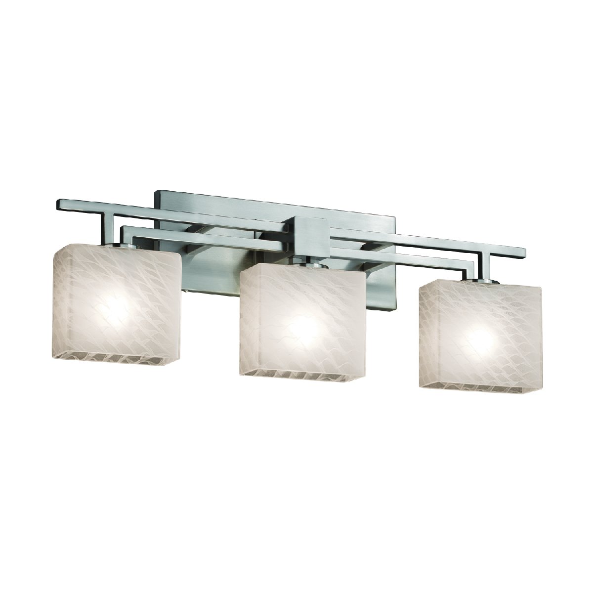 Aero 3 Rectangle Shade LED Bathroom Light Bar in Brushed Nickel - Modern Vanity Lighting for Bathroom, Powder Room & Dressing Area