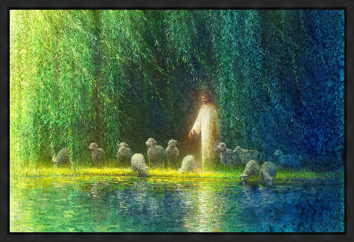 Among the Willows Gallery Wrap Canvas Art - Handmade Nature Landscape Painting for Home & Office Decor - Perfect for Living Room, Bedroom, or Office Wall Decor