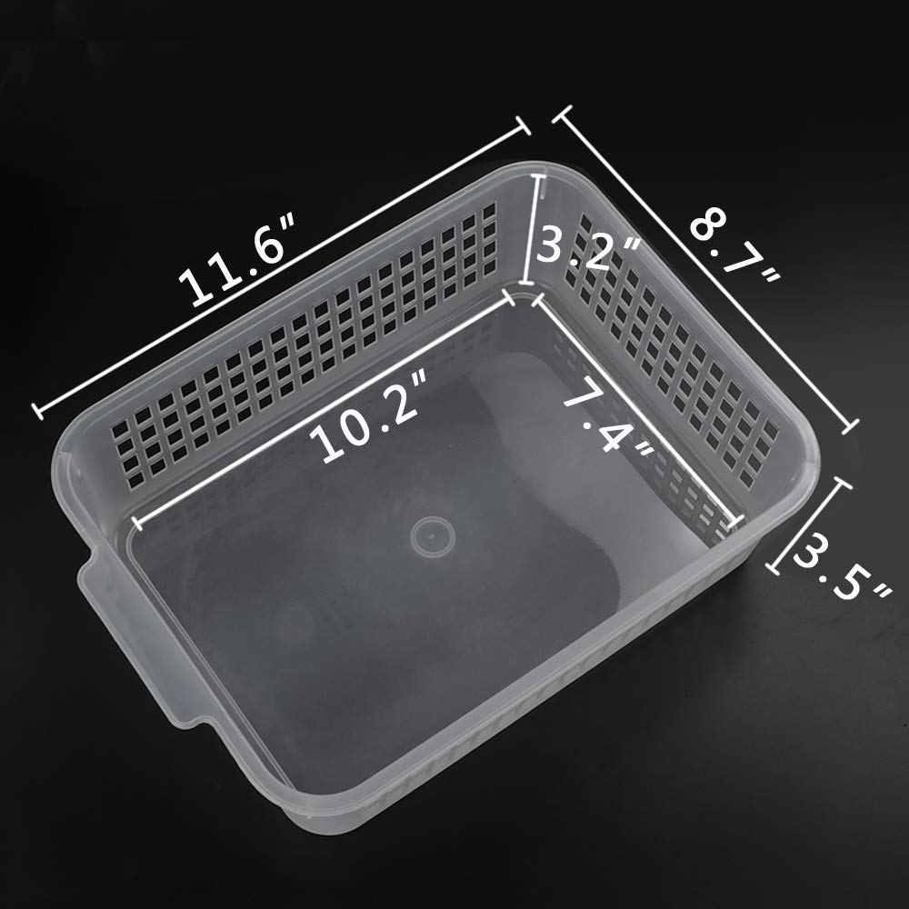 Clear Plastic Storage Trays - 6-Pack Organizer Bins for Home & Office