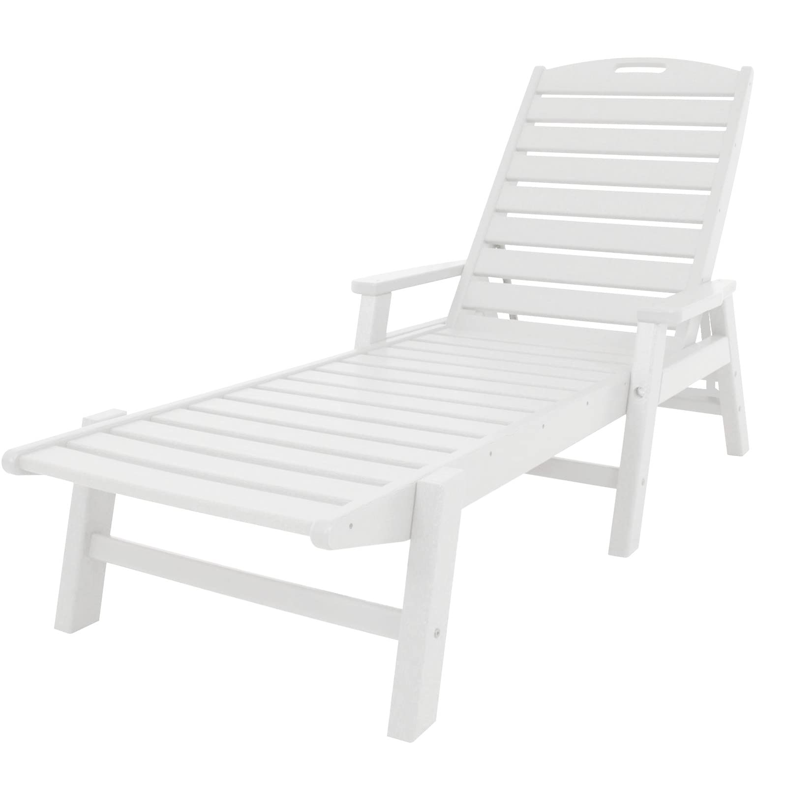 Adjustable Outdoor Lounge Chair - Patio, Beach, Poolside Relaxation - White & Black - Perfect for Sunbathing, Lounging, and Backyard Comfort