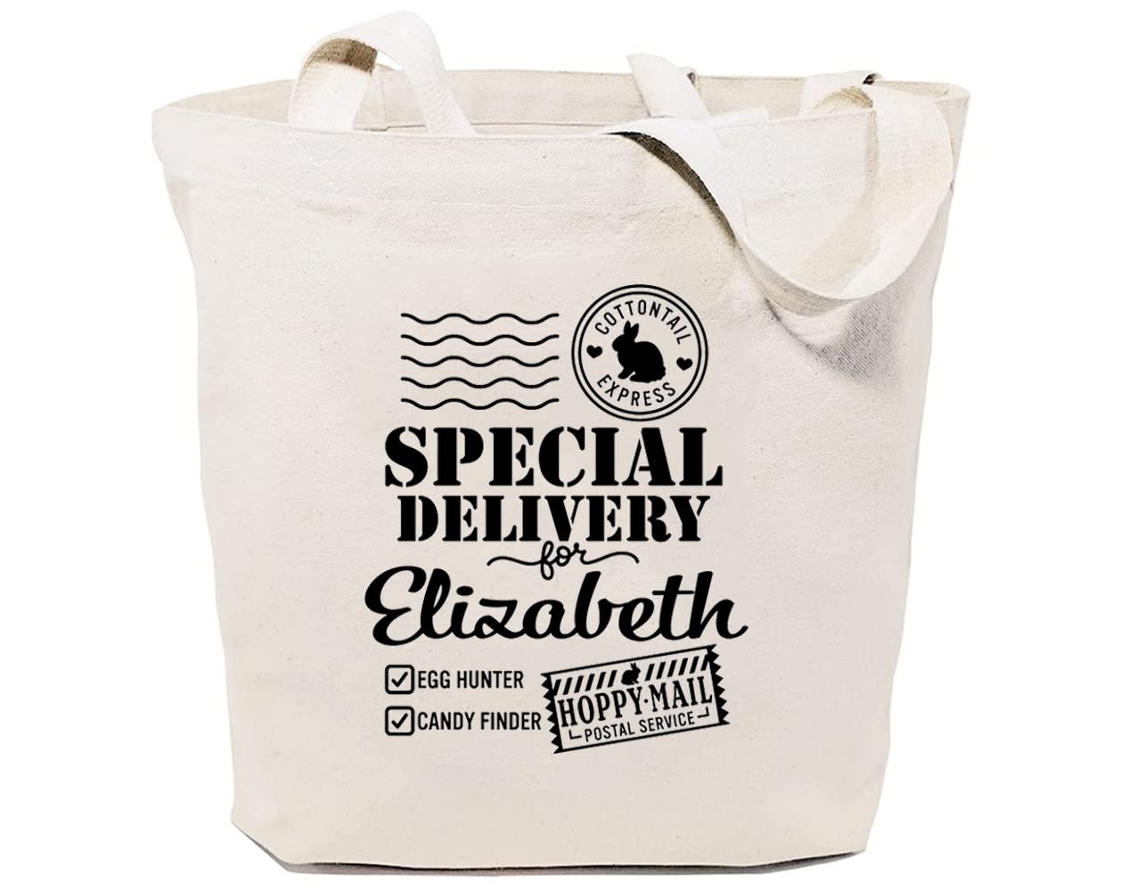 Easter Bunny Cotton Canvas Tote Bag for Women - Cute Grocery Shopping Shoulder Bag - Perfect Gift for Girls & Best Friend - Ideal for Easter Gifts, Grocery Trips & Beach Outings