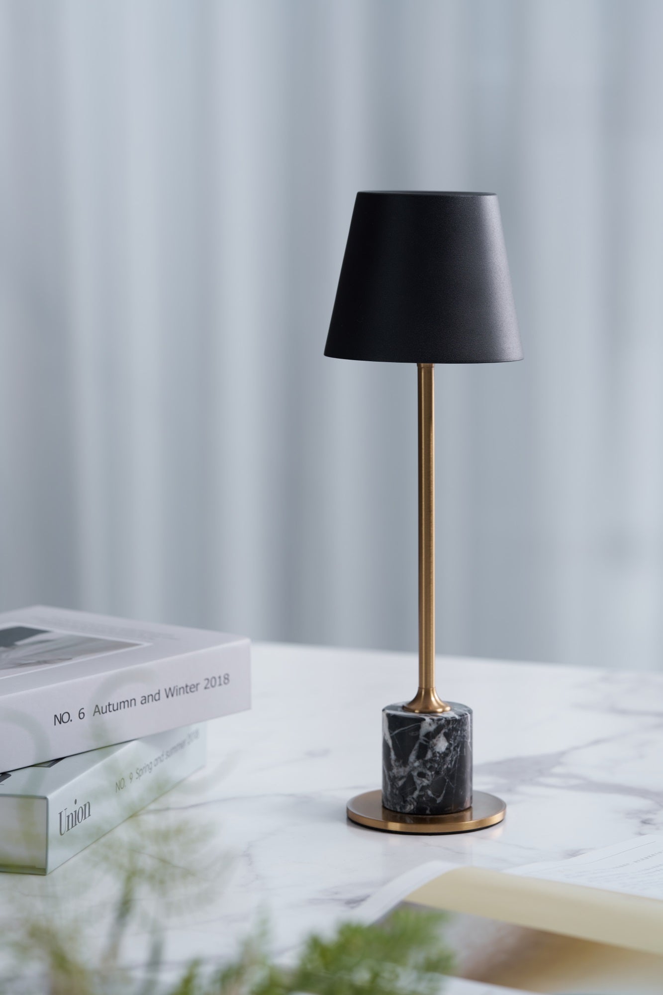 Lirio Mini Marble Table Lamp - Elegant Nightstand & Bedside Lighting for Bedroom, Living Room, Office Decor