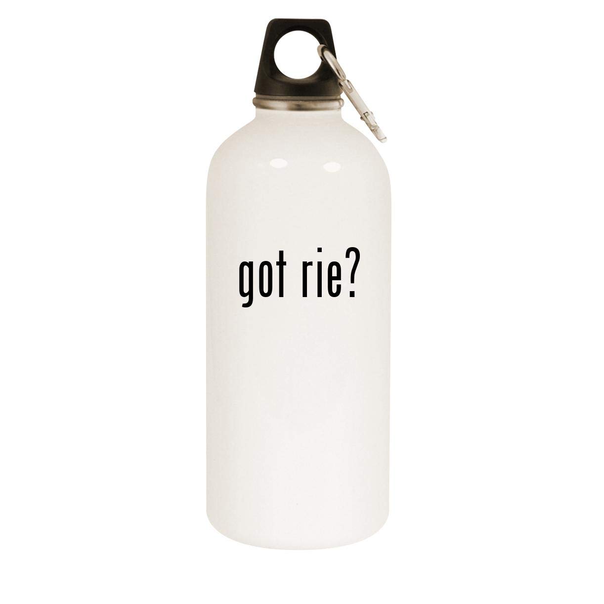 20oz Stainless Steel White Water Bottle with Carabiner Clip - Insulated Leakproof Reusable Water Bottle for Hiking, Gym & Outdoor Activities
