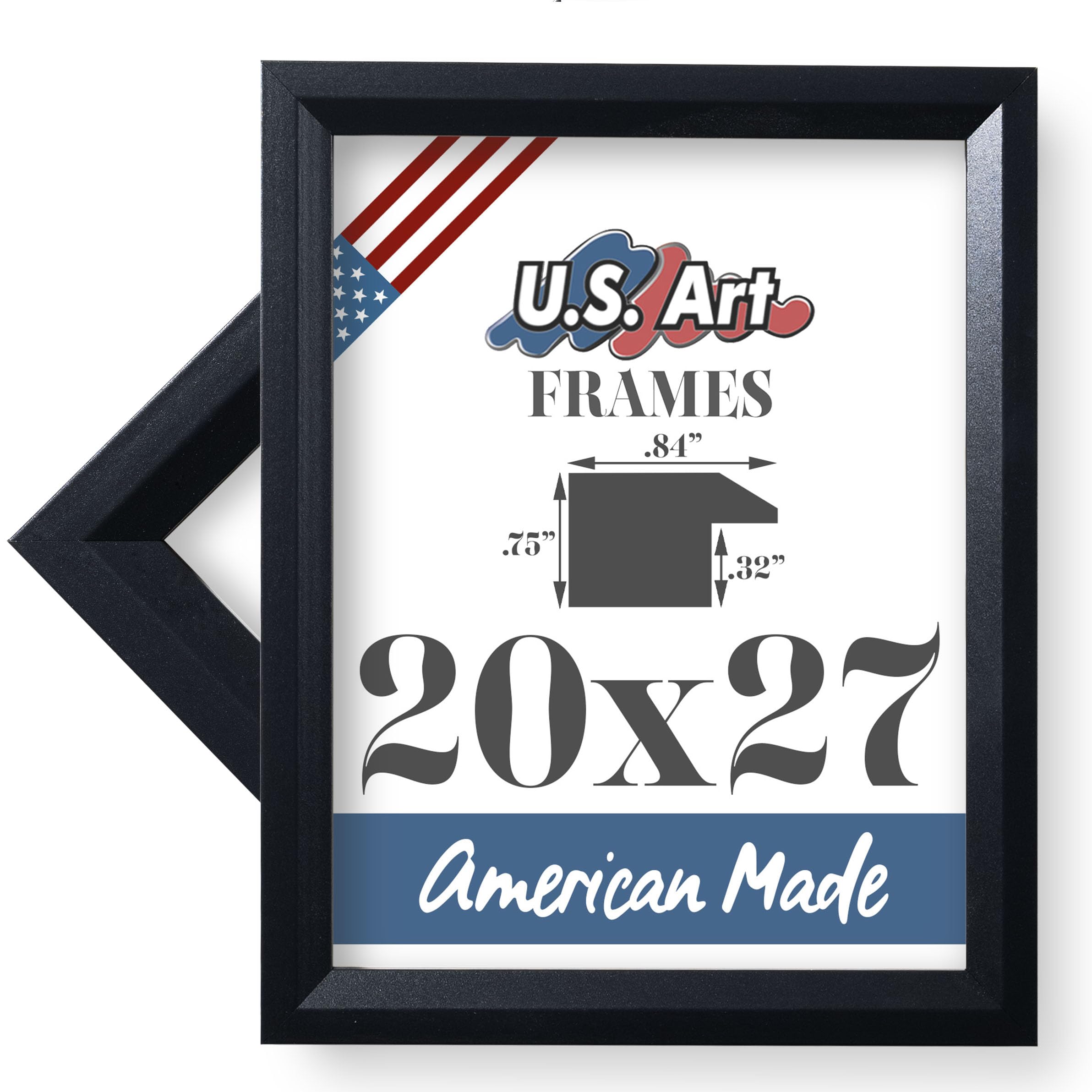 20x27 Inch Black Solid Poplar Wood Picture Frame - .84 Inch Thin Profile, Wall Decor for Posters, Photos & Art - Perfect for Living Room, Bedroom & Office Decor
