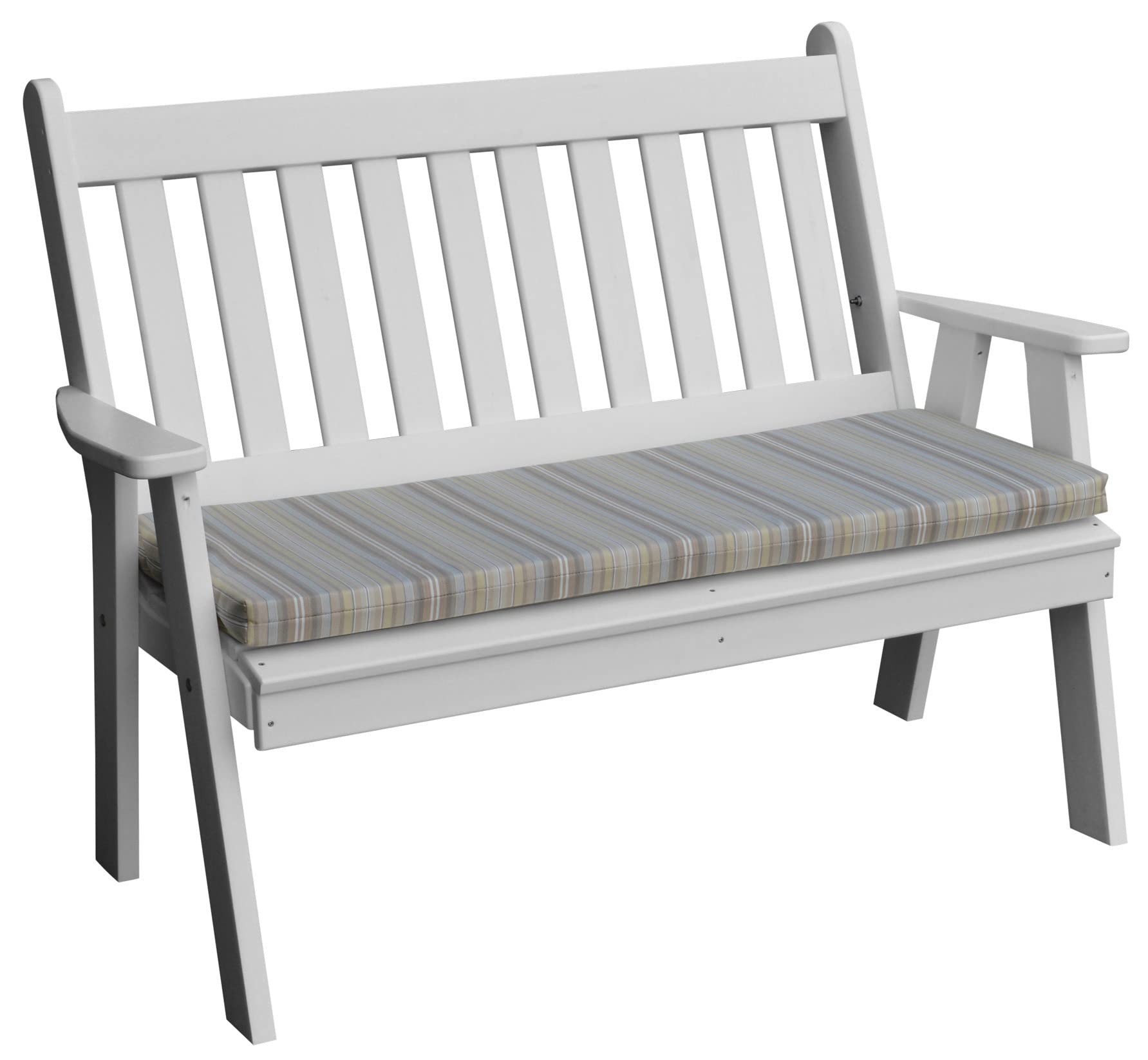 4' White Poly Traditional English Garden Bench for Outdoor Patio, Garden, and Park Seating - Durable & Weather-Resistant Furniture by Furniture Barn USA