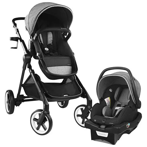 Gold SensorSafe Pivot Xpand Smart Modular Travel System with LiteMax Infant Car Seat - Moonstone Grey | Premium Baby Stroller & Car Seat Combo for Safe & Convenient Travel
