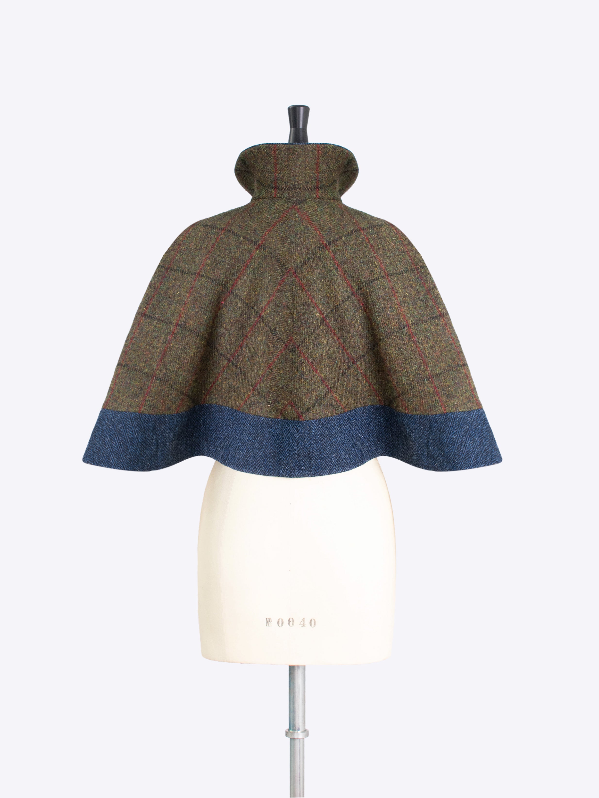 Stylish Green & Navy Capelet - Elegant Women's Fashion Shawl for Evening Wear, Parties & Special Occasions