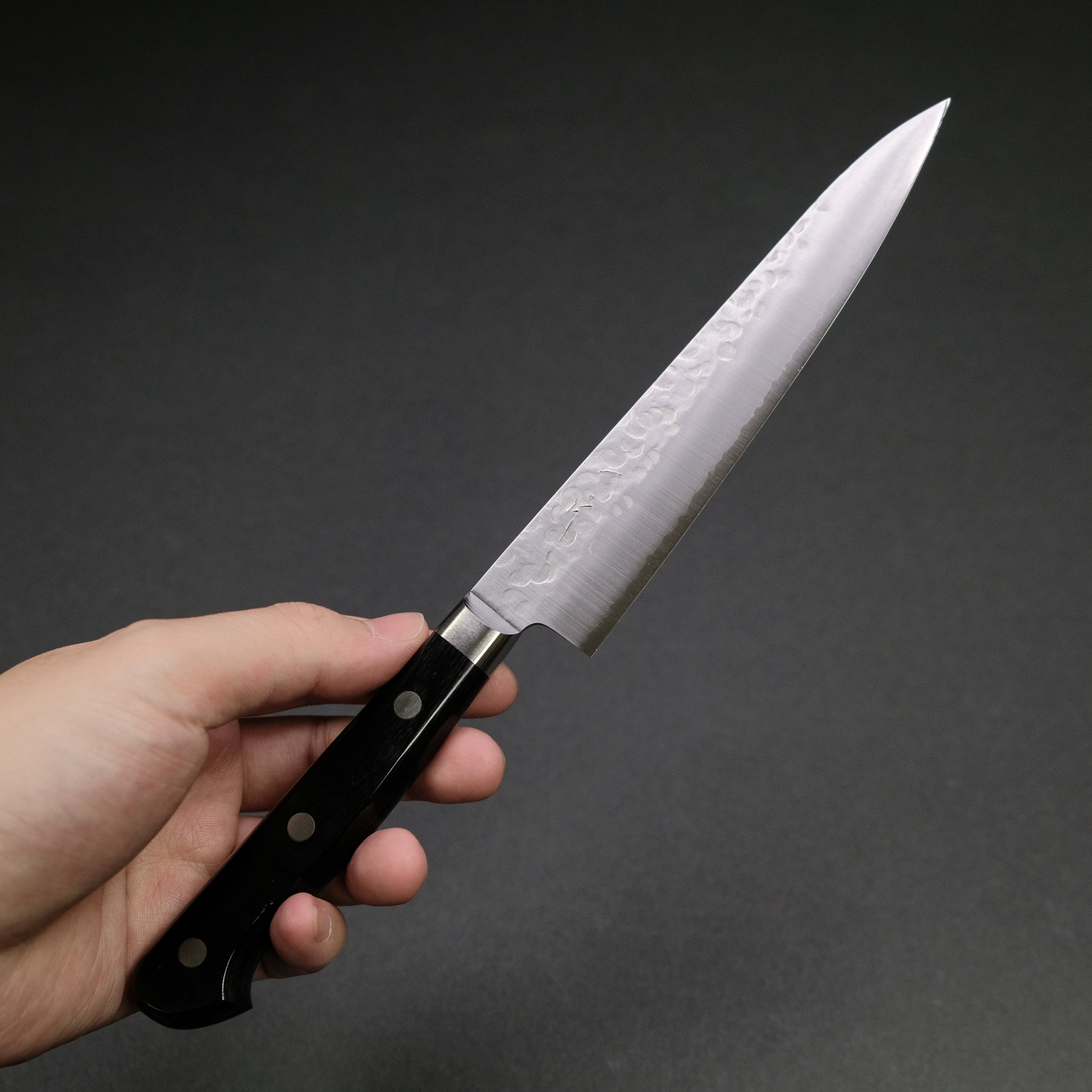 Hitohira T10 Tsuchime Petty Knife 150mm - High Carbon Steel Blade with Pakka Wood Handle - Perfect for Slicing, Peeling & Precision Kitchen Tasks