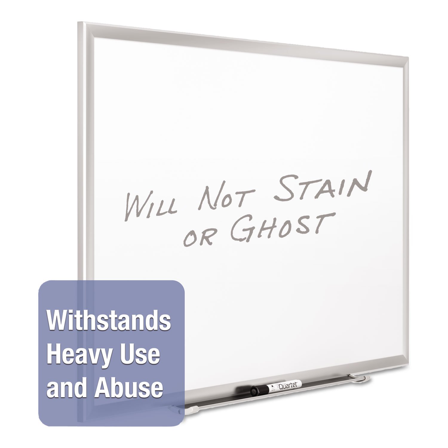 Quartet 2543 Porcelain Whiteboard 3ft x 2ft - Aluminum Frame White Surface Dry Erase Board for Office, Classroom & Home Use
