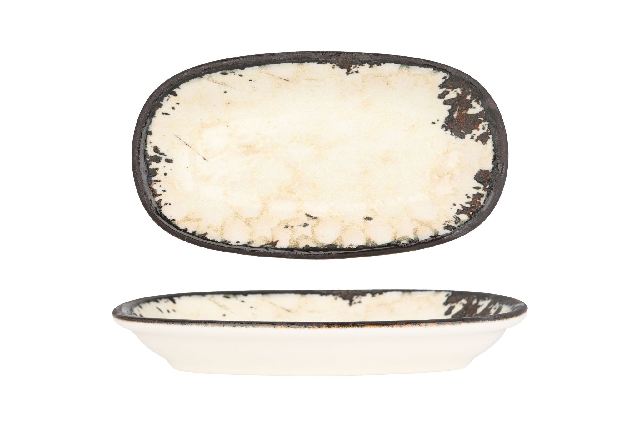 Vega 16x9 cm Ceramic Service Plate - Elegant Appetizer & Dessert Plate for Dinner Parties, Restaurants, and Home Entertaining