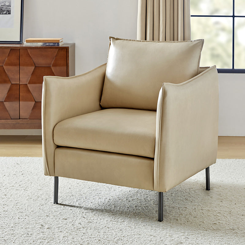 Felix Faux Leather Armchair - Modern PU Leather Accent Chair for Living Room, Office & Lounge - Comfortable Mid-Century Style Seating for Home Decor