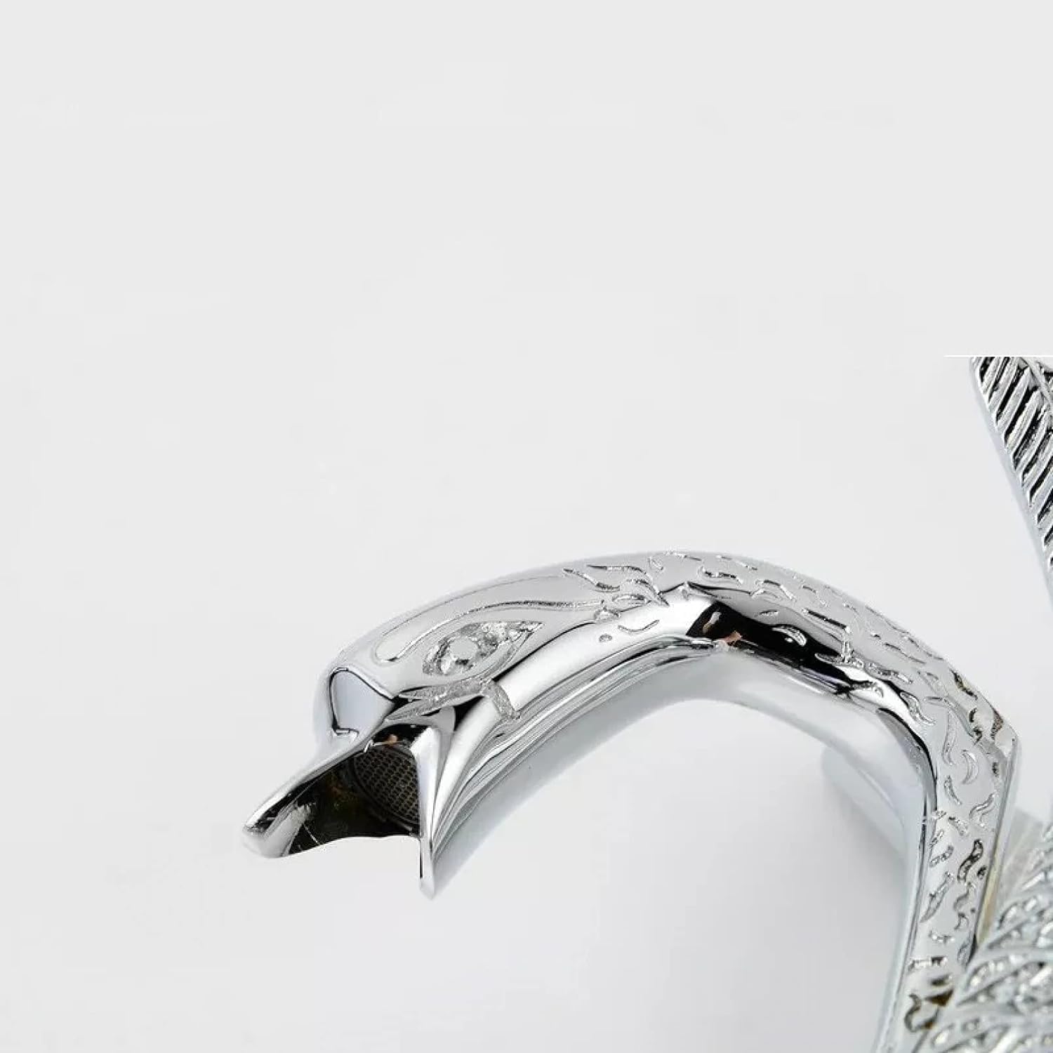 Designer Brass Single Handle High Neck Kitchen Sink Faucet - Hot & Cold Water Mixer Tap in Silver Finish for Modern Home & Restaurant Use