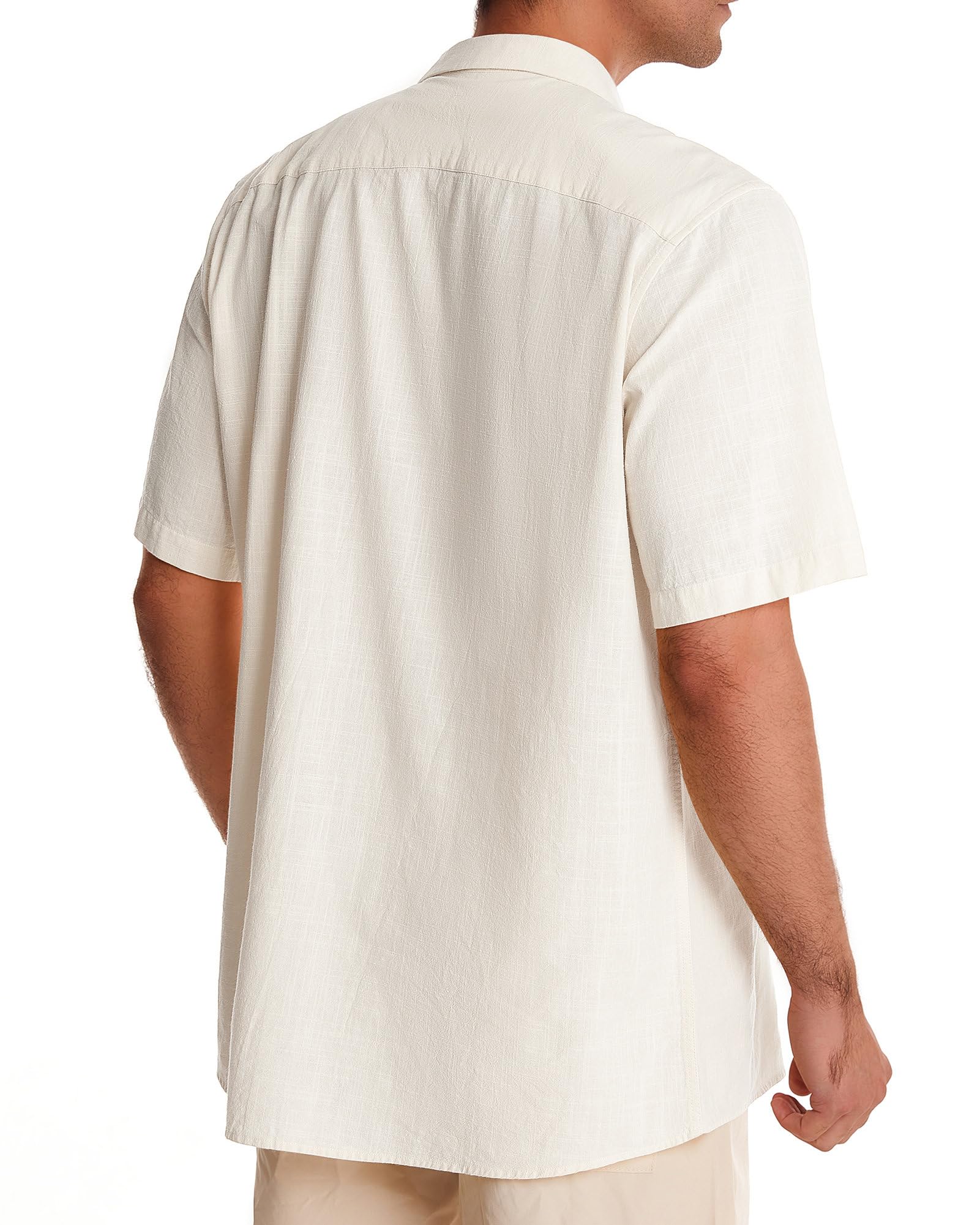 Men's Linen Short Sleeve Button Down Shirts - Breathable Cotton Summer Casual Shirts for Beach, Vacation & Hawaiian Style | Perfect for Tropical Getaways, Pool Parties & Summer Outings