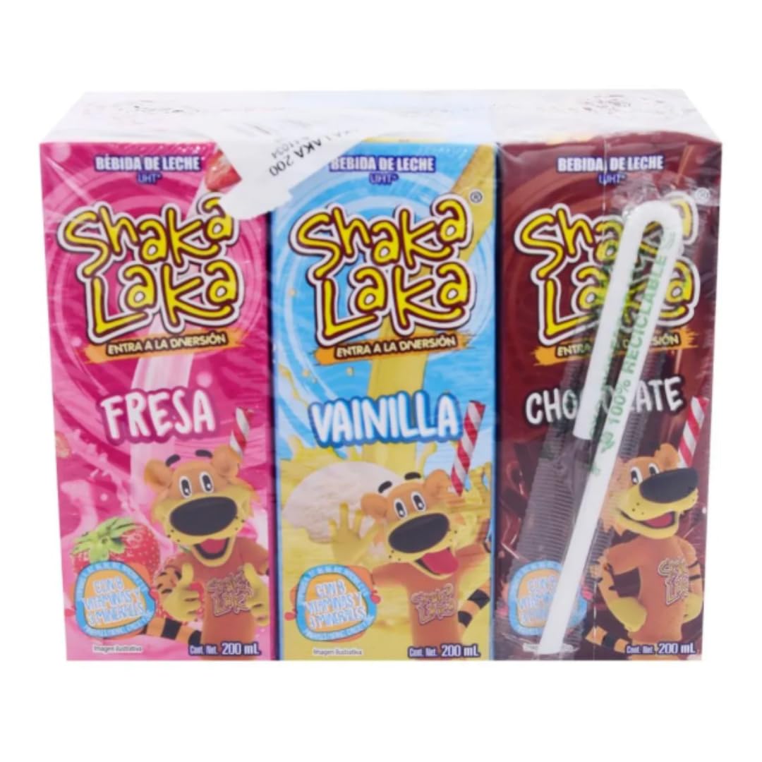 SHAKA LAKA Assorted Flavor Artificially Flavored Milk Drink - 6.75 fl oz (Pack of 6) | Perfect for Kids Lunchboxes, School Snacks & On-the-Go Refreshment