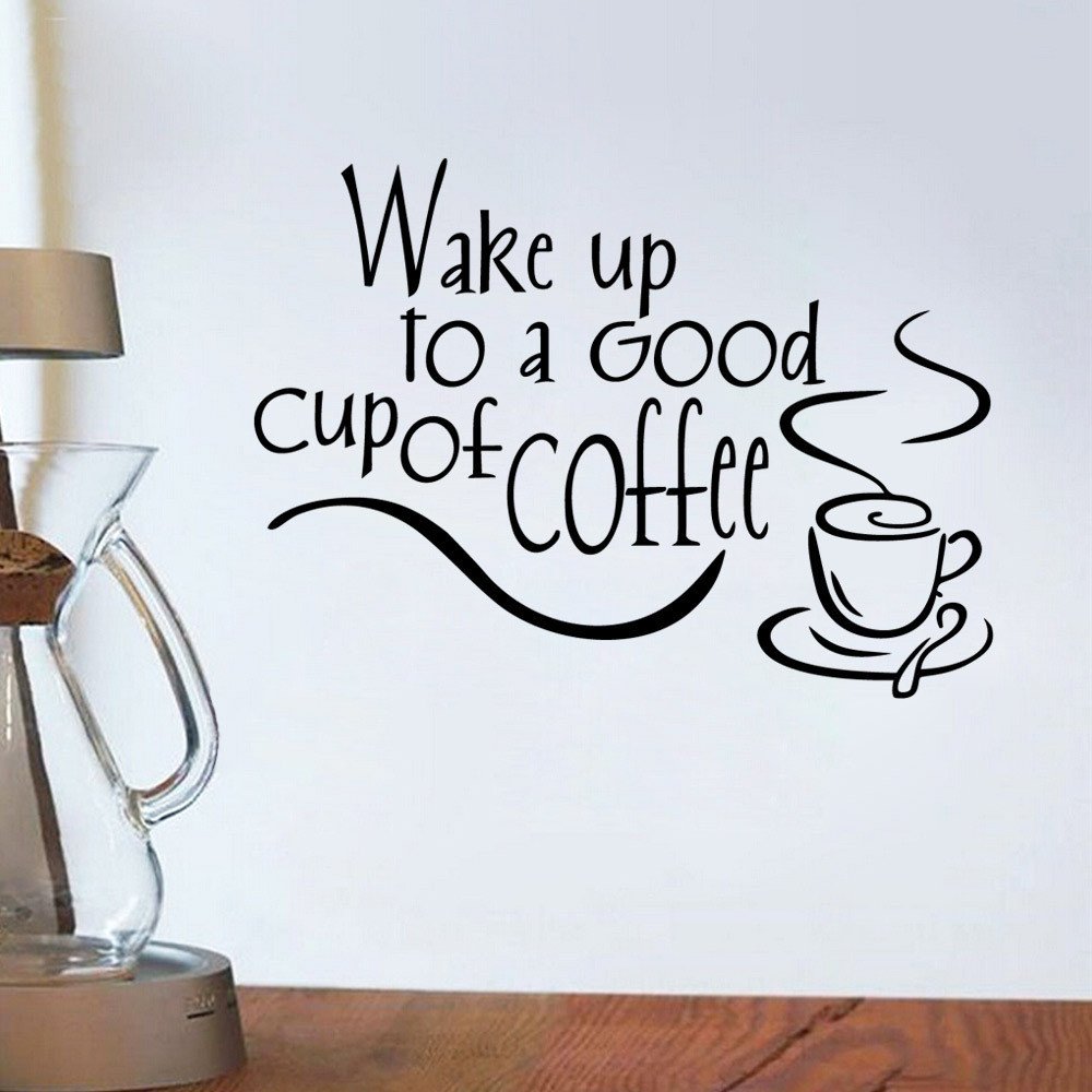 Beautiful Tea & Coffee Vinyl Wall Decal - Bathroom Decor, Kitchen Art, Home Sticker for Coffee Mugs & Tea Lovers - Perfect for Cafe-Themed Rooms & Cozy Spaces