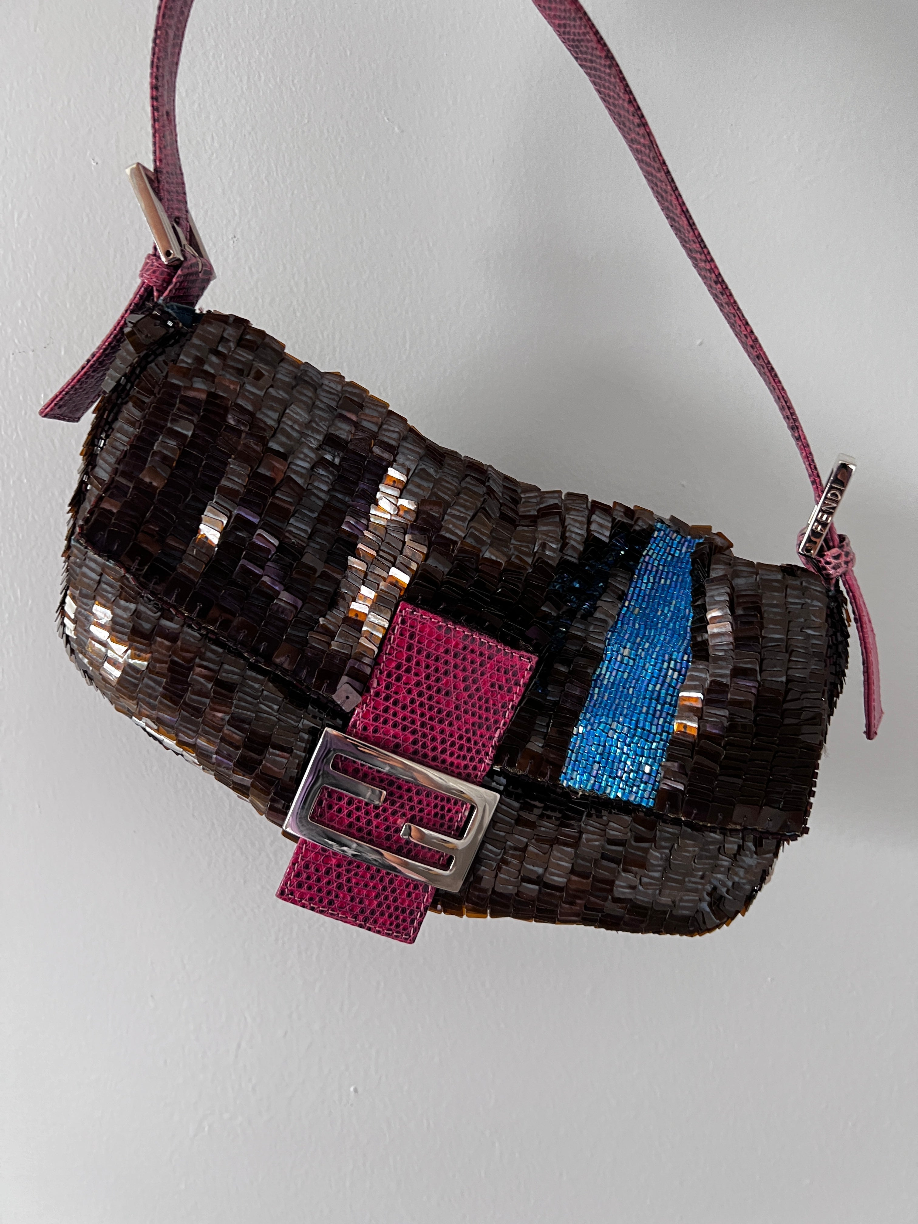 Vintage Fendi Sequin Baguette Bag - Luxury Designer Shoulder Purse for Women | Perfect for Evening Parties, Weddings & Special Occasions