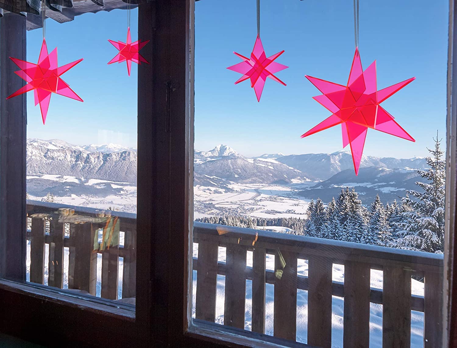 5.5 Inch Yellow Hanging Star Decor with Clear Wire & Hook - Set of 3 Solar-Themed Wall Ornaments for Bedroom, Nursery, or Outdoor Patio Decorations