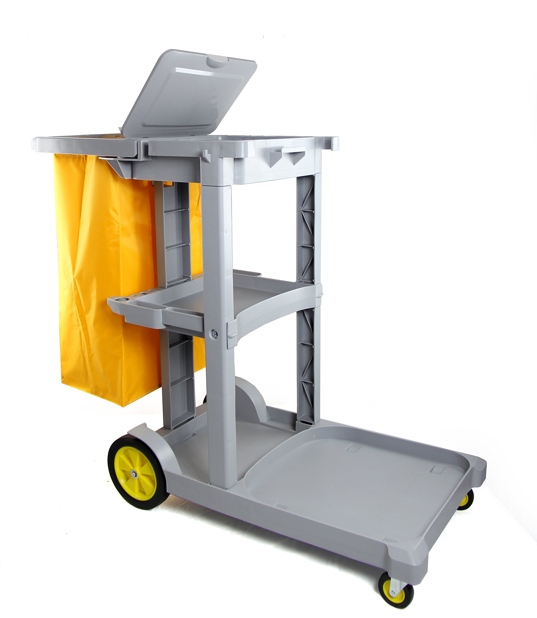 Commercial Cleaning Janitorial Cart with Cover & 25 Gallon Vinyl Bag - Heavy Duty Utility Cart for Office, School, Hospital Cleaning - Ideal for Janitors, Housekeepers & Cleaning Professionals