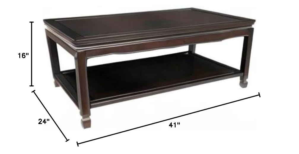 Handcrafted Red Lantern Rosewood Coffee Table - Traditional Chinese Qing Dynasty Style Living Room Centerpiece for Home Decor