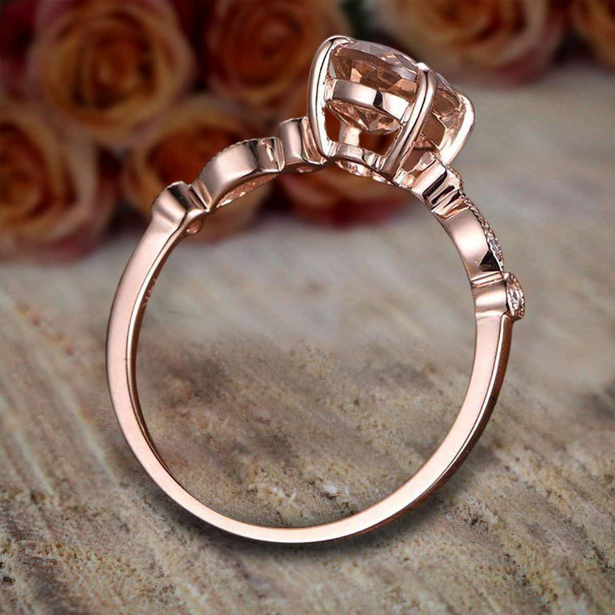 1.25 Carat Oval Cut Morganite & Diamond Engagement Ring in 18k Gold Plating – Elegant Bridal Jewelry for Proposals, Anniversaries & Special Occasions