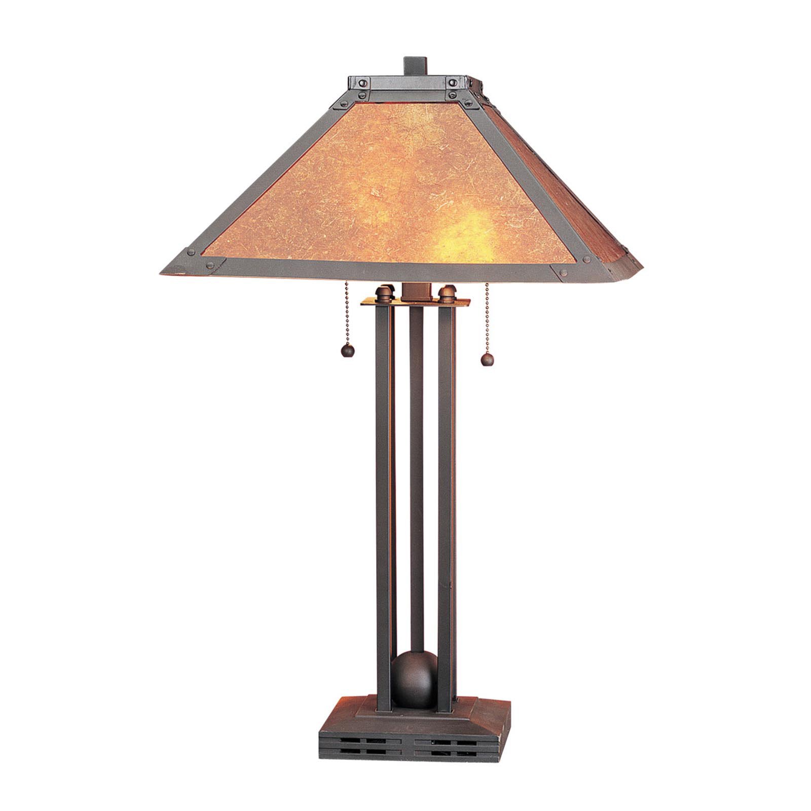Cal Lighting BO-476 Modern Table Lamp with Mica Glass Shades - Mattel Black Finish, 24.5