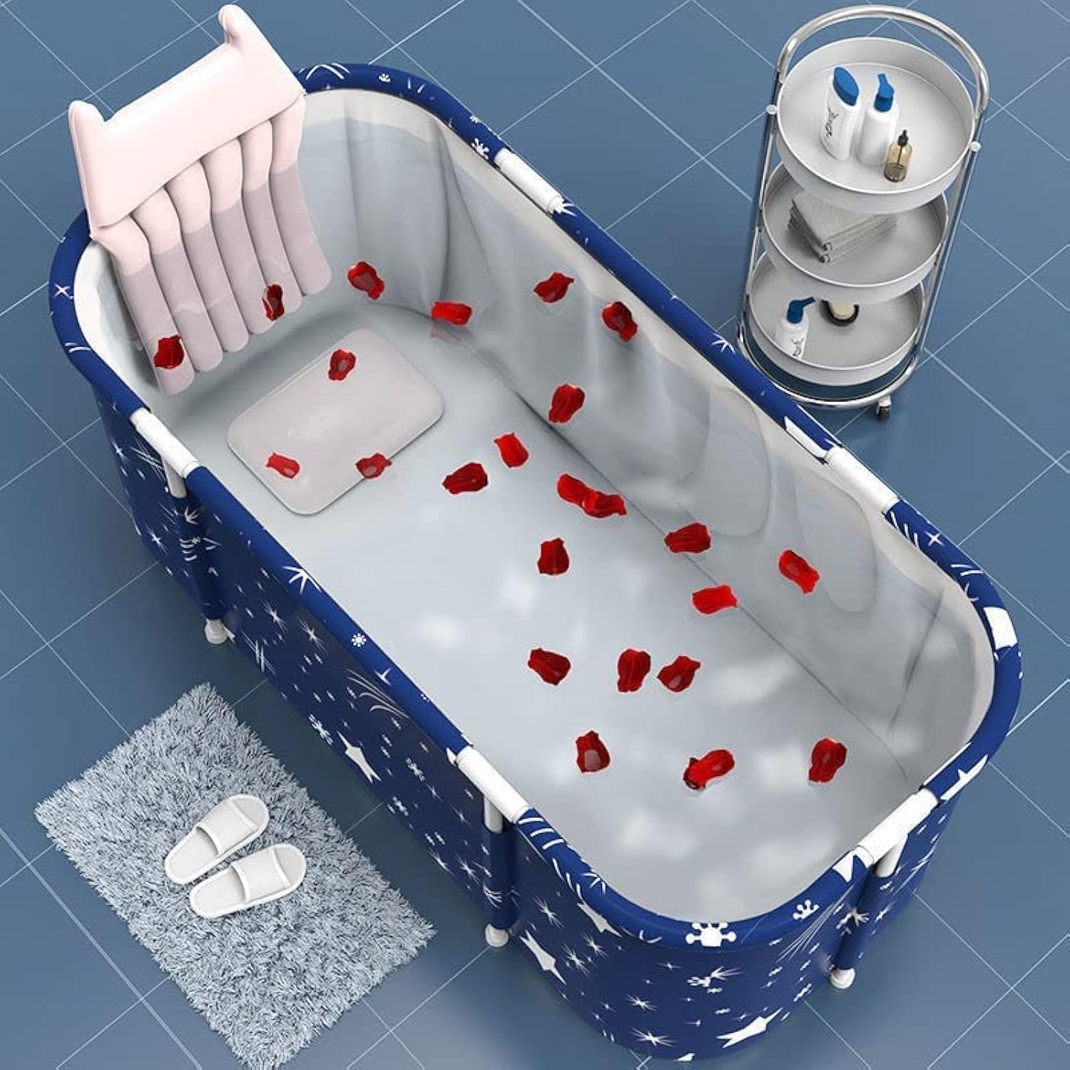 Portable Foldable Bathtub for Adults - Insulated Spa Tub with Temperature Control for Hot & Cold Baths - Compact Design for Small Spaces, Apartments & Camping - Home Hydrotherapy & Stress Relief Solution - Ideal for Home Spa, Yoga Recovery & Cold Plunge Therapy - Perfect for Post-Workout Recovery, Relaxation & Travel - Great Gift for Wellness Enthusiasts - Use in Bathroom, Backyard, RV or Outdoor Adventures - Perfect for Home Relaxation, Travel Comfort & Outdoor Wellness Retreats