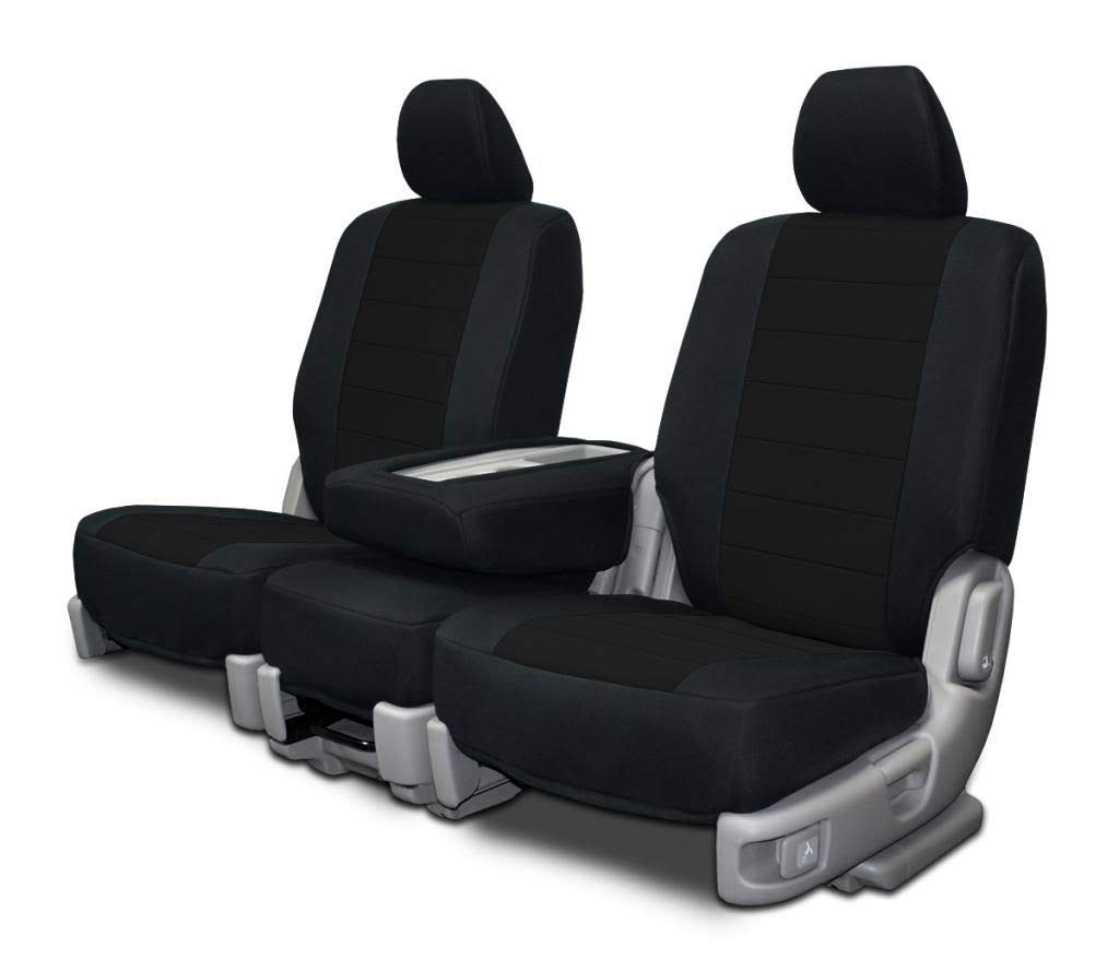Premium Custom Seat Covers for Chevy Colorado - Black Neo-Sport Fabric 60/40 Split Bench Front Seat Protectors | Perfect for Off-Roading, Camping & Daily Commutes