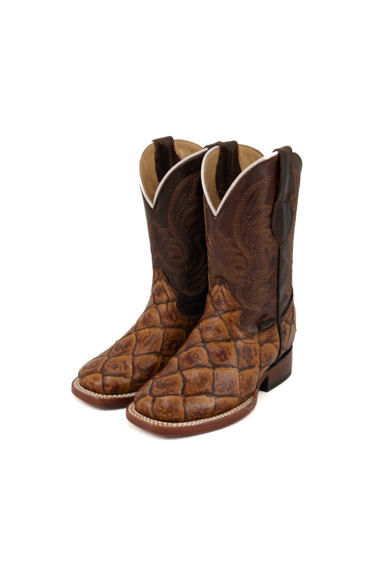 Little Pirarucu Pro Rodeo Kids Boots - Western Cowboy Boots for Boys & Girls - Durable Leather Riding Boots for Horseback Riding, Country Dance & Outdoor Adventures