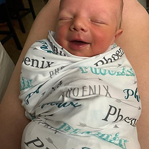 Personalized Baby Blankets for Boys and Girls - Custom Name Embroidered Swaddle Blankets for Newborns | Perfect Baby Shower Gift, Christening Present & Nursery Essentials | Soft & Cozy for Cuddling, Swaddling & Photo Props
