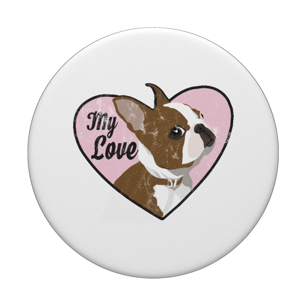 Red Boston Terrier Lover PopSockets Adhesive PopGrip - Phone Grip & Stand for Smartphones - Perfect for Fans, Pet Lovers & Daily Use